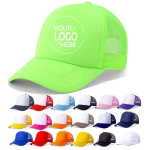 Fluorescent Green Design Mesh Trucker Hat Rhinestone Sports Caps Panel Embroidered Outdoor Suede Baseball Cap
